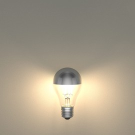 ledscom.de 2 Stück E27 LED Leuchtmittel, A60, warmweiß (2700 K), 4,1 W, 461lm, Kopfspiegel (silber)