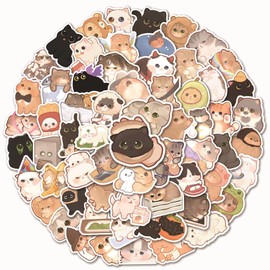 100 Pcs Cute Cat Stickers for Kids Teens Adults Boys Girls,Stickers Pack for Laptop,Skateboard,Luggage,Car,Bike,Cup,Computer,Water Bottle Decor,Cat Vinyl Waterproof Sticker Decals
