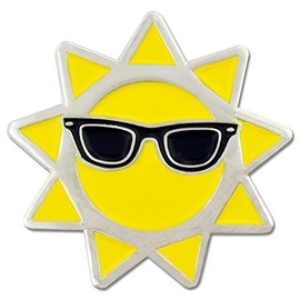 PinMart's Cool Sun with Sunglasses Summer Enamel Lapel Pin