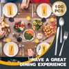 BBTO 100 Pcs Silverware Set for 33 Stainless Steel Flatware