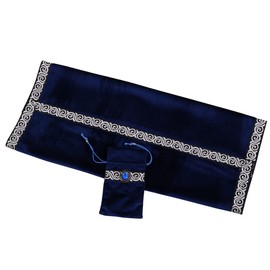 BLESSUME Wicca Square Altar Tarot Table Cloth for Reading with Card Pouch 24.4 * 24.4 inch (Blue 1)