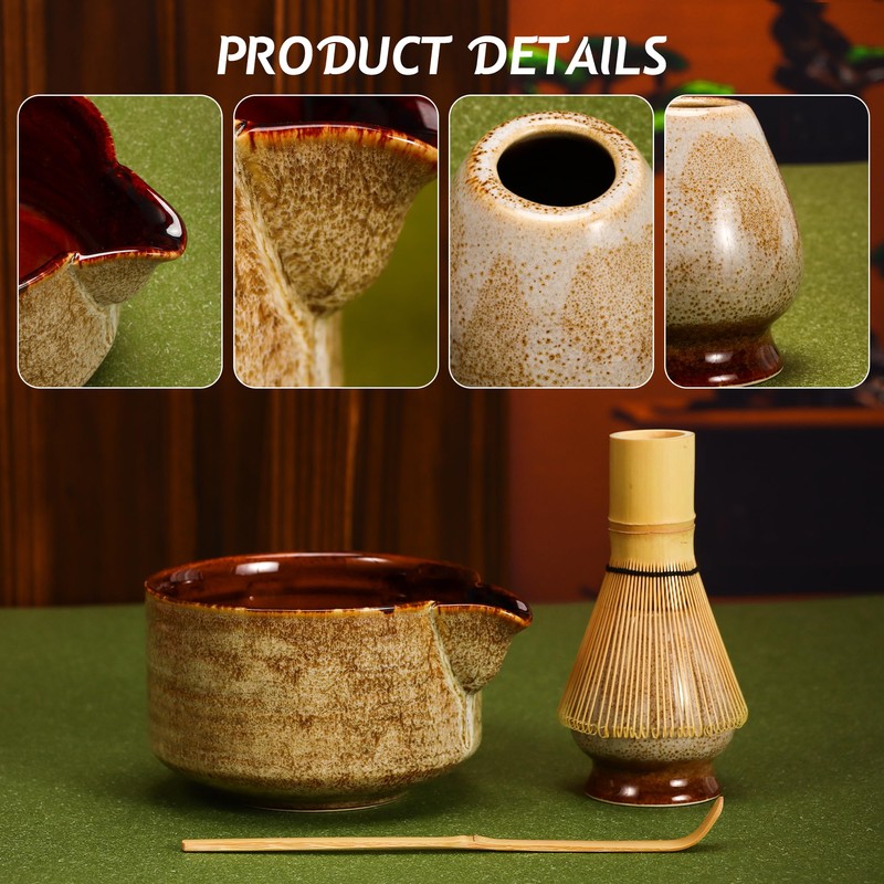 DiDiBirDi Matcha Bowl Set, 4 Piece Set, Matcha Bowl, Matcha