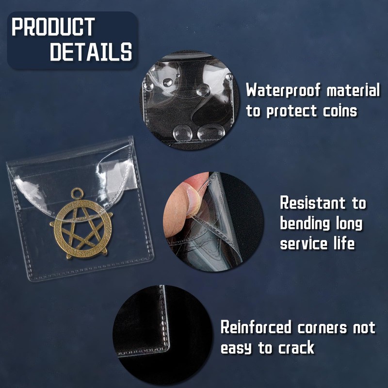 80 Pcs Single Pocket Coin Sleeves - Plastic Holders for