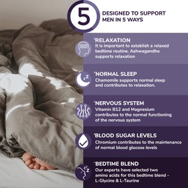 Health and Him Health & Him Night Supplements for Men - 60 Capsules - Men's Multivitamin with Magnesium, Ashwagandha & Chamomile - Vegan, Gluten-Free