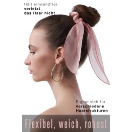 Hair Scrunchie for Women and Girls, Scrunchie Fabric Hair Scrunchie, Hair-friendly with Neckerchief (Pink)