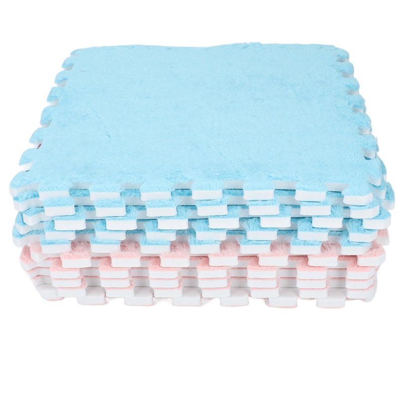 Plush Foam Interlocking Floor Carpet Soft Non Slip Cuttable Interlocking