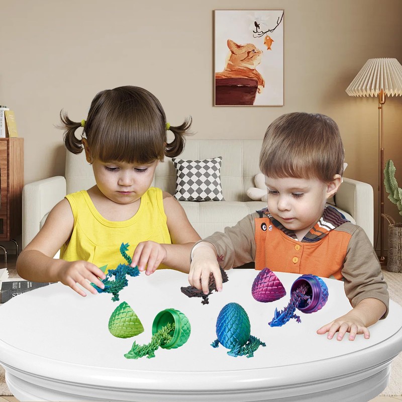 Yizerel 2 Pack 3D Printed Dragon Easter Egg with Dragon