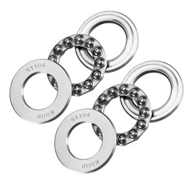 Kozelo 2pcs 51104 Thrust Ball Bearing - [20mm x 35mm x 10mm] Chrome Steel Miniature Thrust Bearing with Washer for Machine Tool Use