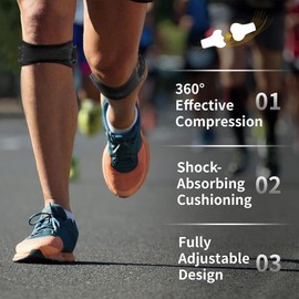 2 x Patellasehnenbandage, Kniescheiben-Kniebandage,Verstellbare Bandage KniePatella Kniebandage, Knee Support, für Damen und Männer beim Sport, Wandern, Fitness, Baseball, Volleyball,Grau