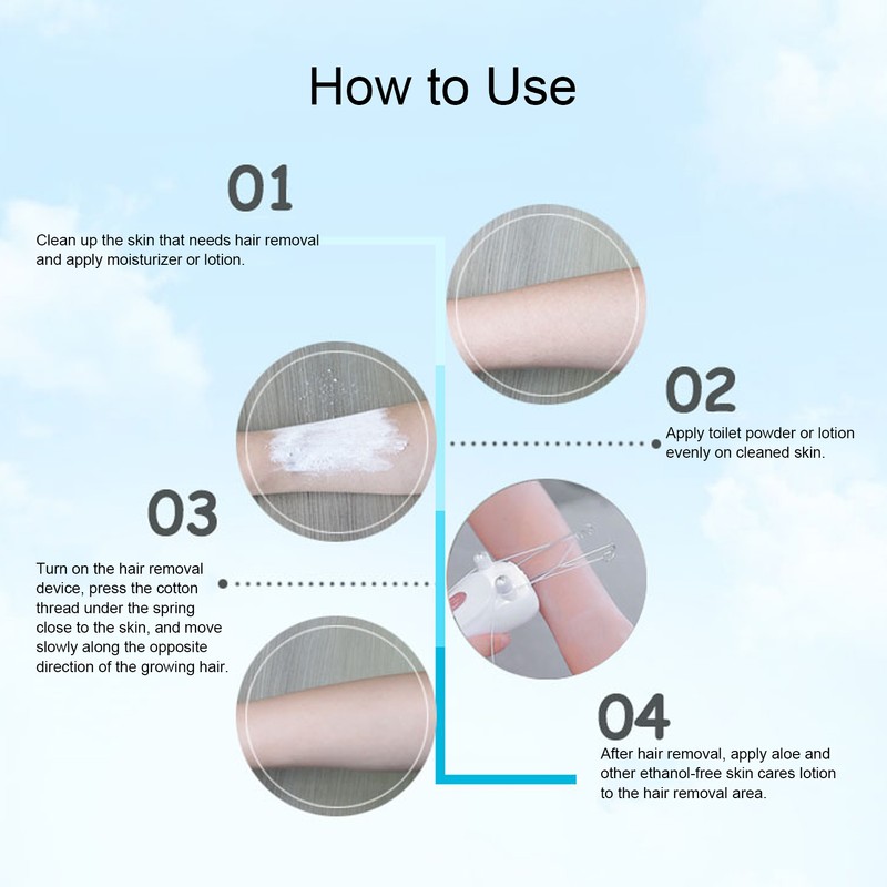 USB Charging Electric Cotton Thread Epilator Facial Body Hair Removal