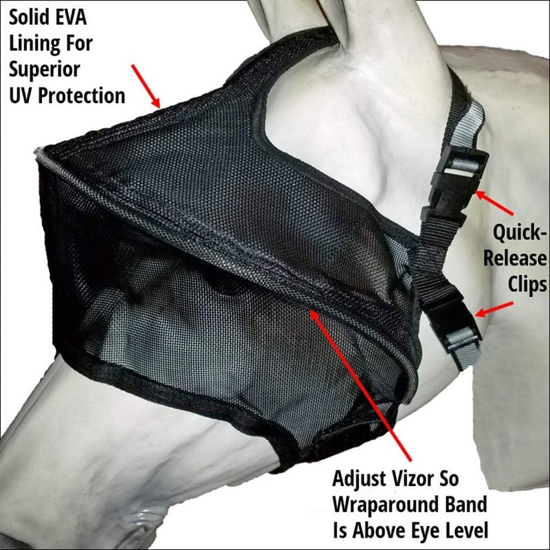 EquiVizor Solar Vizor Horse Fly Mask (Size Full), Superior UV