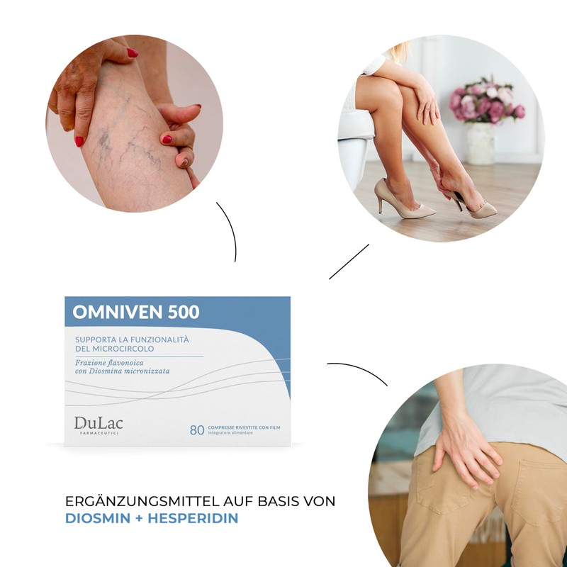 Dulac Diosmin Omniven 500, Dietary Supplement for Heavy and Swollen