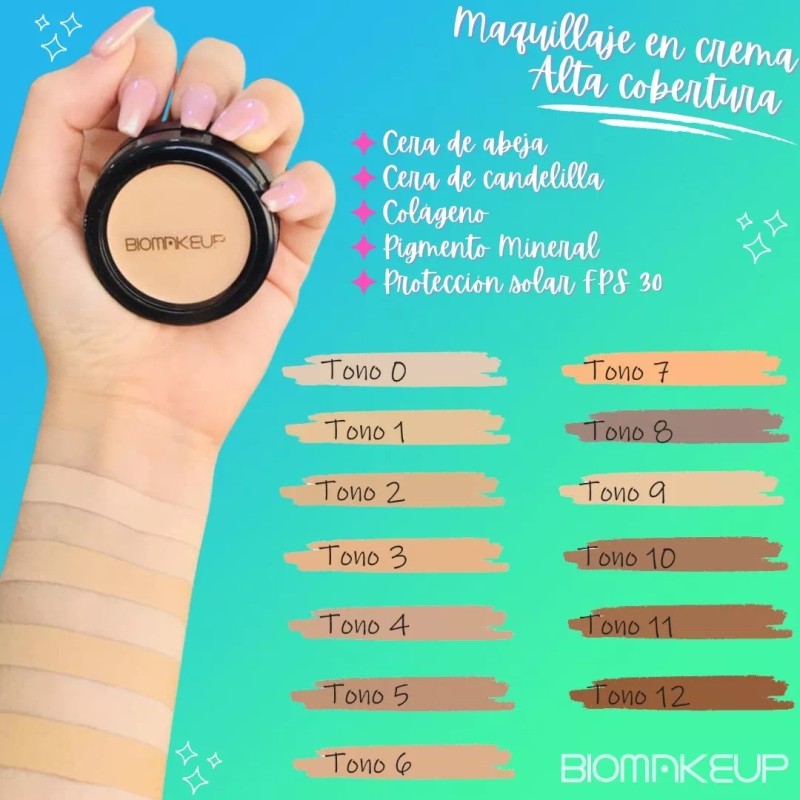 Biomakeup Maquillaje 30gr, Polvo Y Perlas Biomakeup