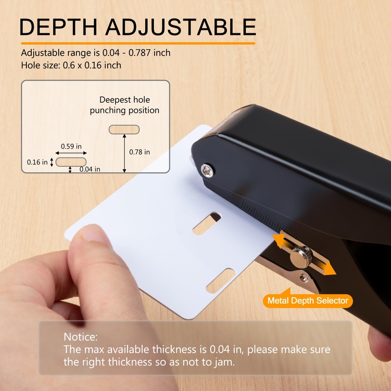 MyLifeUNIT Badge Hole Punch, Slot Puncher for Id Card, PVC