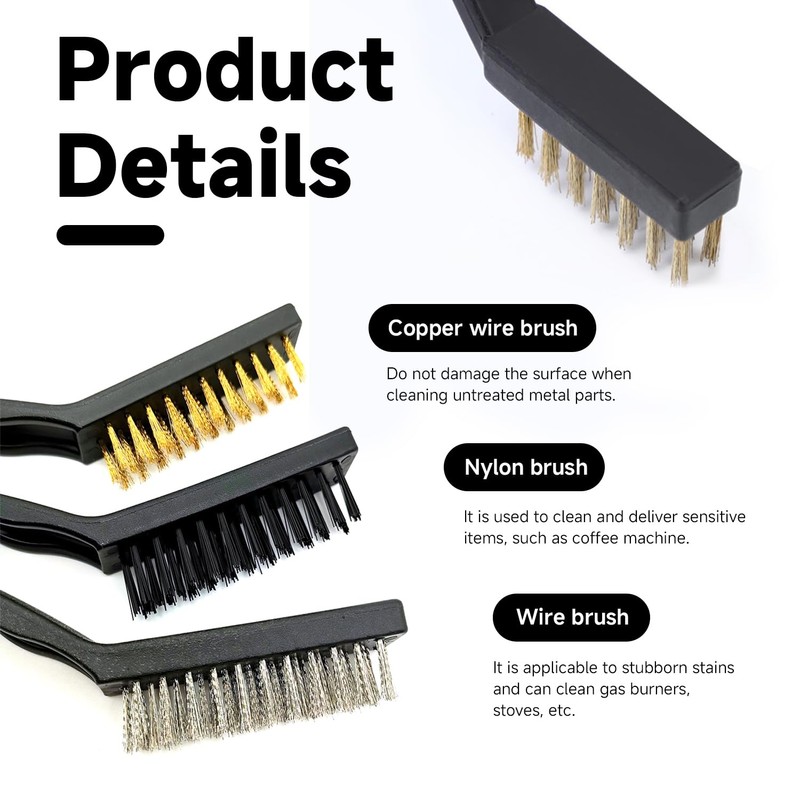 3 Pieces Mini Cleaning Brush, Rust Removal Tool, Multi-Function Cleaning