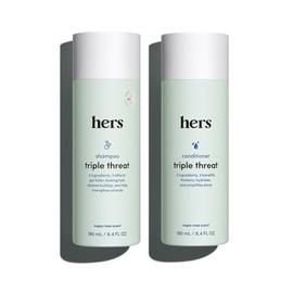himshers HERS- Set de champú y acondicionador Triple Threat para mujer espesante, hidratante y reduce la caída del cabello