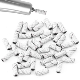 POFET 50 Pieces 240 Grit Sanding Belts for Nail Drills, Extra Fine Sanding Belts for Polishing and Shaping Natural Nails, Zebra Nail Sanding Belts