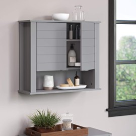 RiverRidge Gray Madison Two-Door Wall Cabinet, Size,Grey