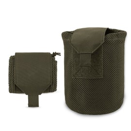 KRYDEX GEAR Tactical Dump Pouch, Molle Foldable Mag Bag Net Drawstring Recycle Bag Recovery Tool Pack (Ranger Green)