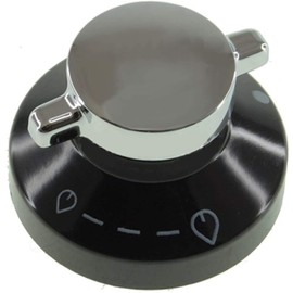 Spares2go Gas Control Knob Switch & Shaft for New World 444440036 600SIDLM Oven Cooker Hob (Silver/Black)