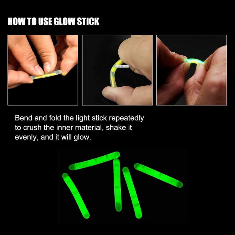 Dingbear 60 x glow sticks (large/20 pieces, medium/20 pieces, small/20