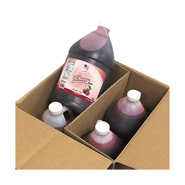 Cherry Slushee Mix - Case of 4 x 1 Gallons | 512 oz (Yields Approx. 385-12oz servings per case) | Mixing Ratio 7 (Water) to 1 (Product Mix)