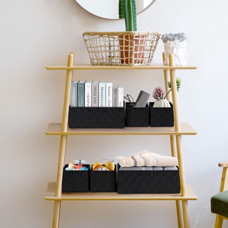 Posprica Woven Storage Baskets for Organizing 6 Pack, Large&Small Storage