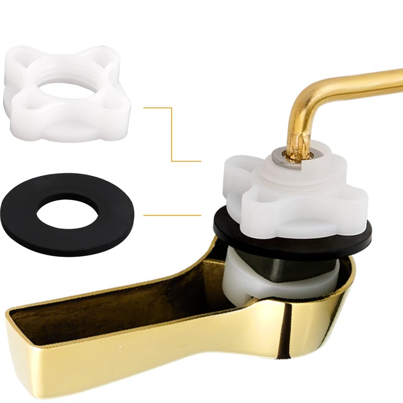 Hibbent Universal Metal Front Mount Toilet Handle Replacement Kit, Brass