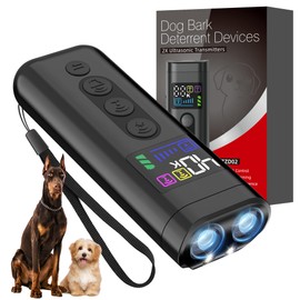 Dog Bark Deterrent Device, 65 FT Range,3X Ultrasonic Bark Deterrent Device & Ultrasonic Dog Trainer - Anti-Barking Device with Color Display, Safe & Effective Alternative to Bark Collars - Black