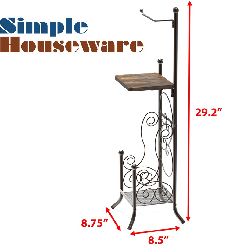 Simple Houseware English Style Bathroom Toilet Tissue Roll Holder Stand
