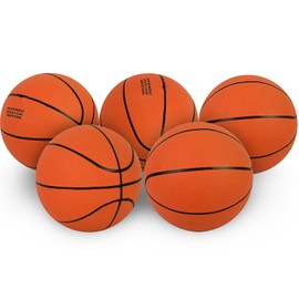 Aoneky Indoor/Outdoor Mini Rubber Basketball with Pump - Pack of 1/5/10 Size 1/2/3 Basketballs (5 Pack Size 3 Basketball)
