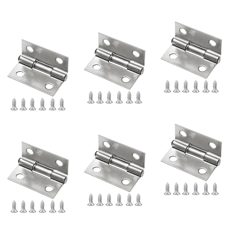 Piutouyar 6Pack Butt Hinge 1 Inch Mini 304 Stainless Steel