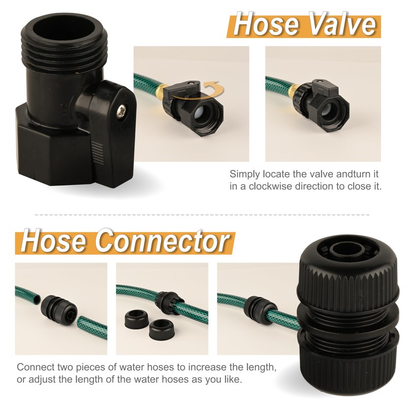 Leader Hose for Outdoor Garden Connection: 2FT 1/2" Short Hose