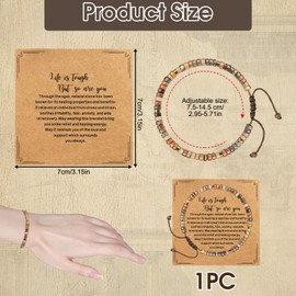 Inspirational Healing Stone Bracelet for Women - "Life is Tough But So Are You" Motivational Gift for Women Best Friends Sisters Girls - Get Well Soon Encouragement Sympathy and Recovery Gift