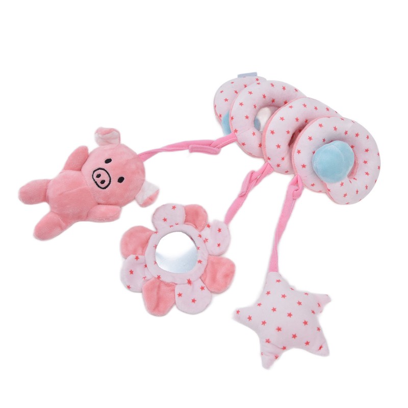Baby Plush Animal Stroller Toys Spiral Activity Hanging Toys Ringing