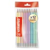 Stabilo Graphite HB Pencils with Eraser, 6 Pastel Colours, Pack