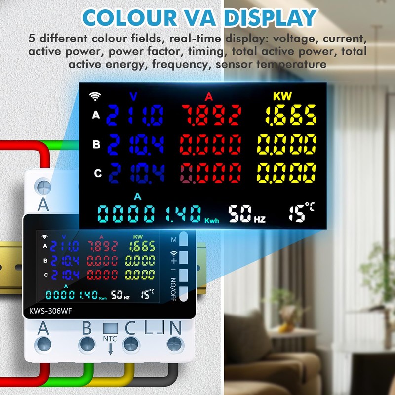 Electricity Meter 3 Phase WiFi Smart Meter Electricity Meter 80A