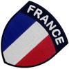 French Flag Shield Embroidered Iron-On / Sew On Patch