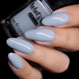 Whats Up Nails - Drippy Days Nail Polish Light Gray Creme Lacquer Varnish Made in USA 21 free Cruelty Free Vegan Clean
