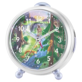 Atrium Kinderwecker Mädchen Jungen Fox & Friends Waldtiere Grün Blau Weiß Analog Quarz ohne Ticken mit Licht und Snooze A932-3