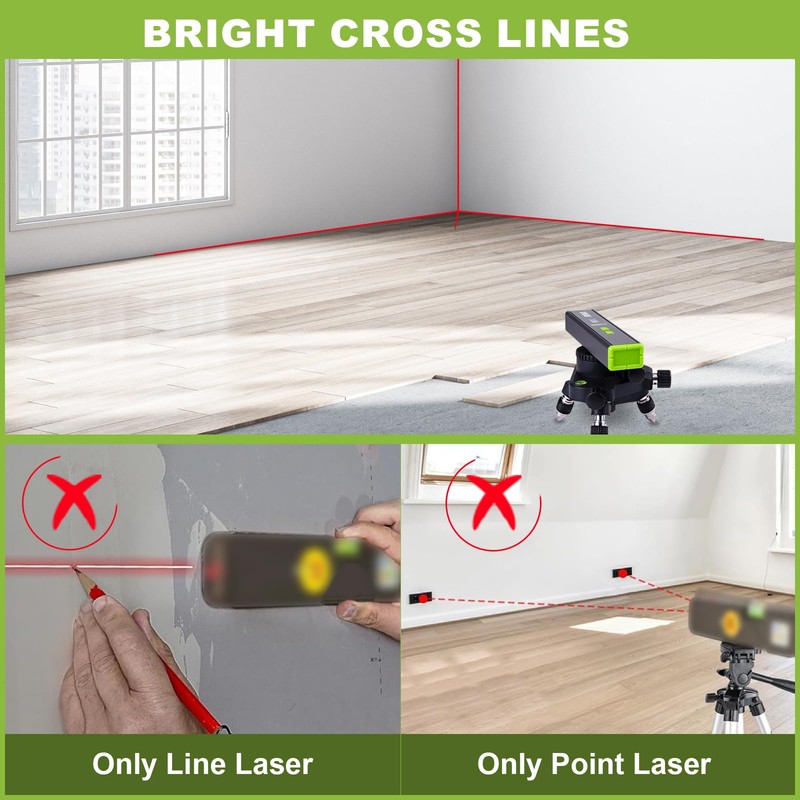 Laser Level with 90°/180° Bubbles and Magnetic - Multipurpose and