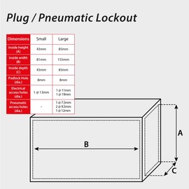 Lockout Tagout 4 Hole Pneumatic Plug For Larger Electrical Plugs & Male Air Hose Connectors Accepts 4 Padlocks Red