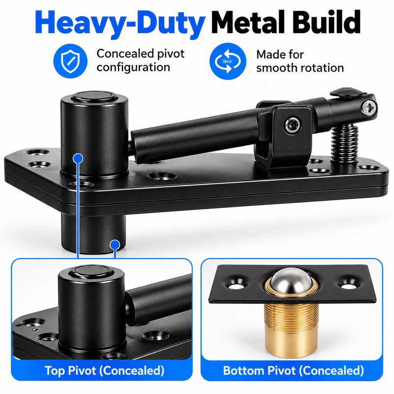 360° Heavy-Duty Pivot Hinge System – Smooth Rotation Hardware for