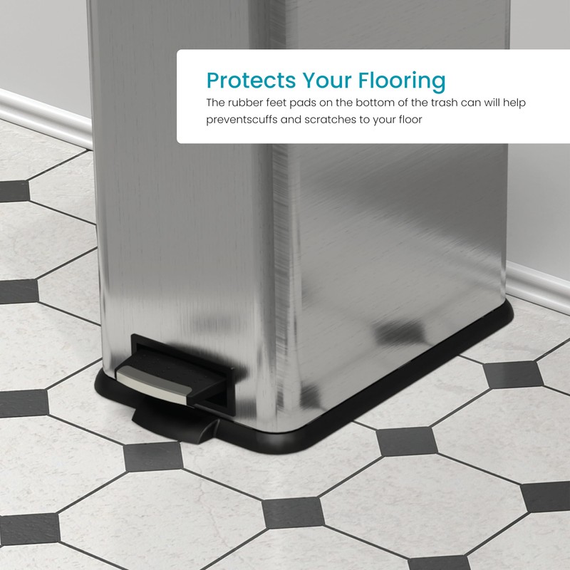 Home Zone Living 4 Gallon Slim Kitchen Trash Can with