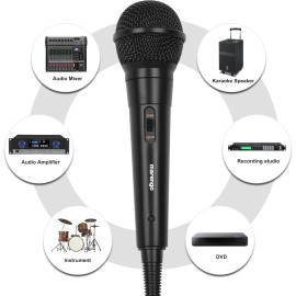 Marengo Wired Dynamic Vocal Microphone with 13ft Cable for Karaoke and Amp