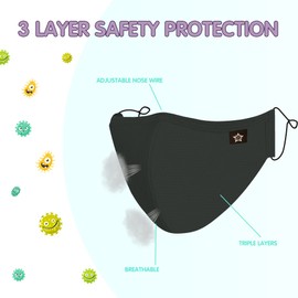 SPRING SEAON Reusable Face Cover For Adults, 5Pcs Waterproof Adjustable Ear Straps and Nose Wire Anti Fogging Size L-XL