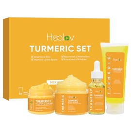 Healov- Kit de cuidado de la piel con crcuma - Productos para el cuidado de la piel con crcuma Iluminadores y acn - Kit de cuidado de la piel con...  