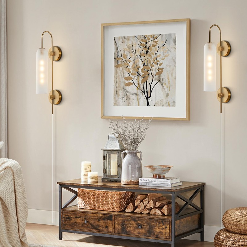 BOKT Mid Century Modern Plug in Wall Sconces Indoor Long