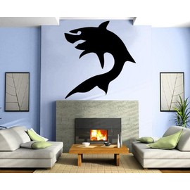 DesignToRefine Shark Silhouette Ocean Hunter The Jaws Marine Tribal Animal Decor Wall Mural Vinyl Decal Sticker M079