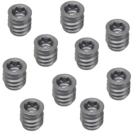 Gedotec Screw-in sleeves M8 screw-in nuts with cover edge for wood, M8 x 24 mm, screw-in sleeve, galvanised steel, drive: hexagon socket, made in Germany, pack of 20, threaded sleeves made of metal